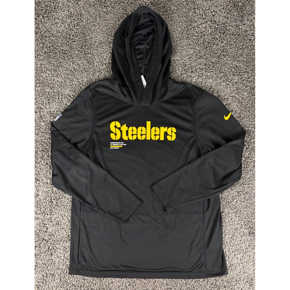 Nike Pittsburgh Steelers Coach Issued Eddie Faulkner Dri-FIT Hoodie Mens XL
